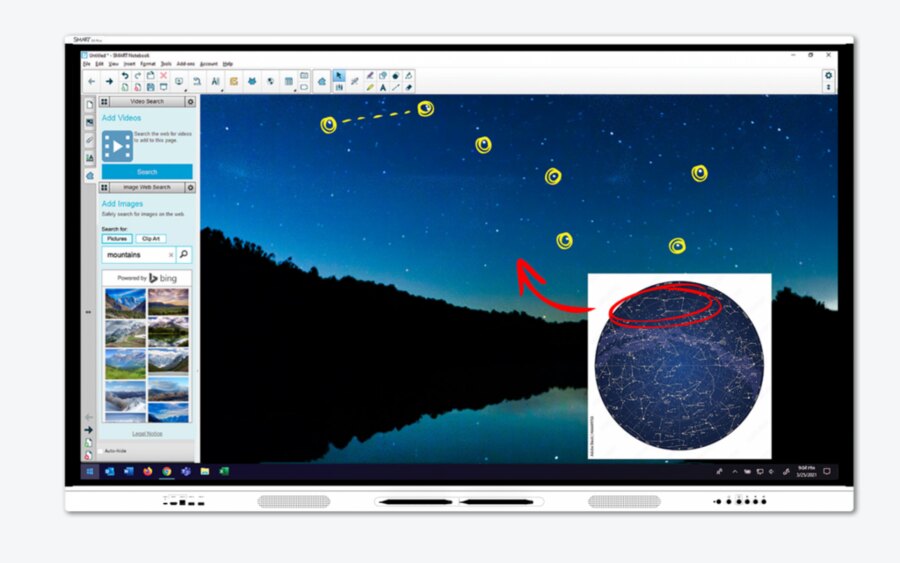 Monitor interaktywny SMART Board serii GX V4 Plus z otwartym programem SMART Notebook